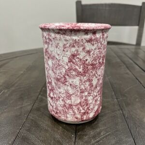 Bear Pottery Studio Pink Sponge Ware Pottery‎  Flower Vase 5.5"